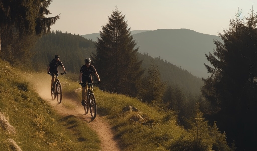 Ciclistas nas montanhas e integração de API